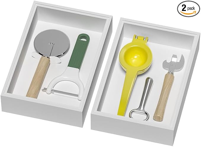 Bamboo Drawer Organizer, Cutlery Silverware Organizer by Lixple