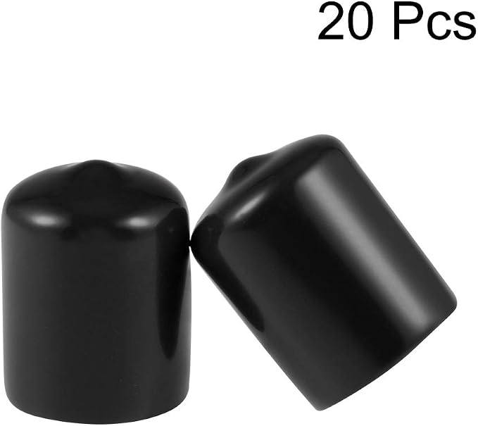 uxcell 20pcs Rubber End Caps 20mm ID Vinyl Round Tube Bolt Cap Cover Thread - Image 2
