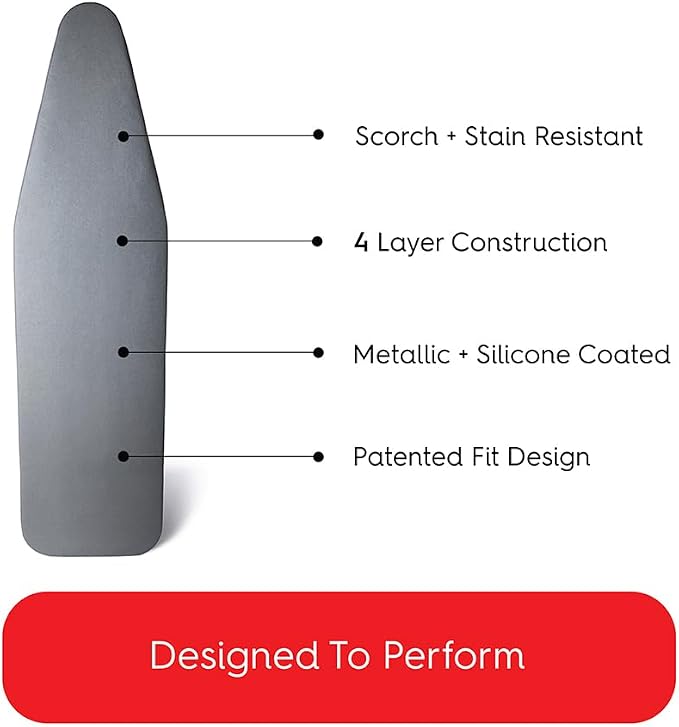 TIVIT Ironing Board Cover 15 x 54, Made in Italy. Pro Grip Pad Covers w/3 - Image 3