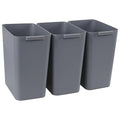 3-Pack 4.5 Gallon Plastic Rectangular Wastebasket, Slim Bathroom Trash Can by Lasbily