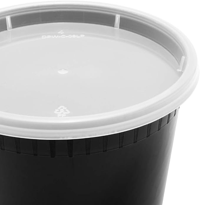 Karat [24oz - 240 ct Black PP Injection Molded Round Deli Containers - Image 3
