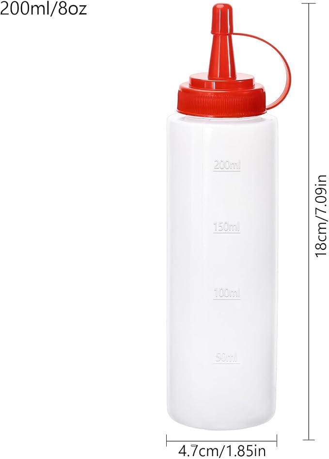 Condiment Squeeze Bottles Ketchup Dispenser, 6 Pack 8oz Squeeze Bottles - Image 2