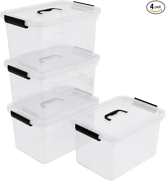 10.5 L Clear Latch Storage Bin by Nihenok