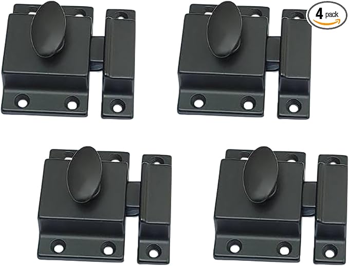 QCAA Traditional Large Oval Turn Cabinet Latch, Solid Brass, by QCAAHardware