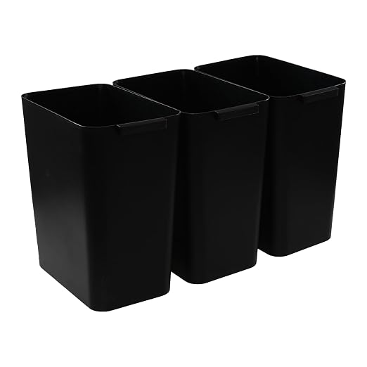 4.5 Gallon Plastic Office Wastebasket, Plastic Trash Cans, 3 Packs by Tstorage
