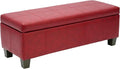 Faux Leather Ottoman with Storage, Rectangular Extra Long Storage Bench by UDAX