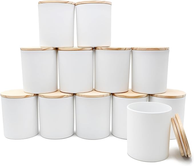 SHOWIN 14 OZ Thick Candle Jars for Making Candles 12 Pcs, 3 Wick Empty Jars by Showin