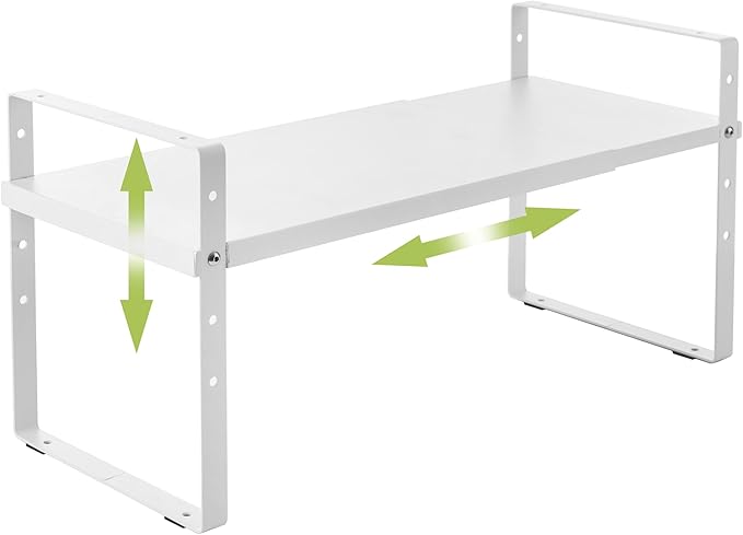 Expandable Cabinet Shelf Organizer Rack, Stackable Kitchen Counter Storage by Acorss-Star