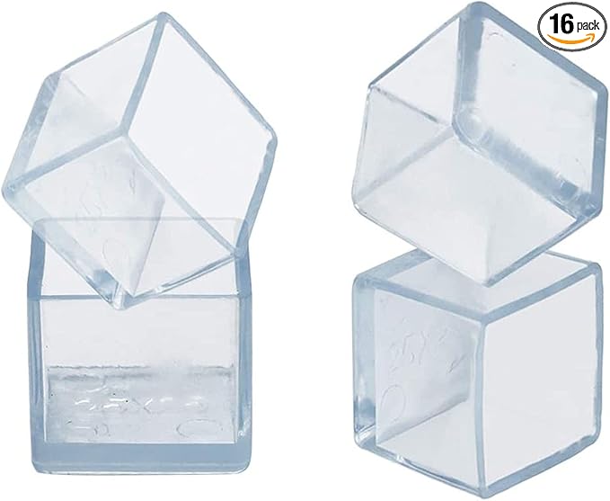 Still Awake 16 Pcs Transparent Square PVC Rubber Leg Tips Furniture Floor by Unknown