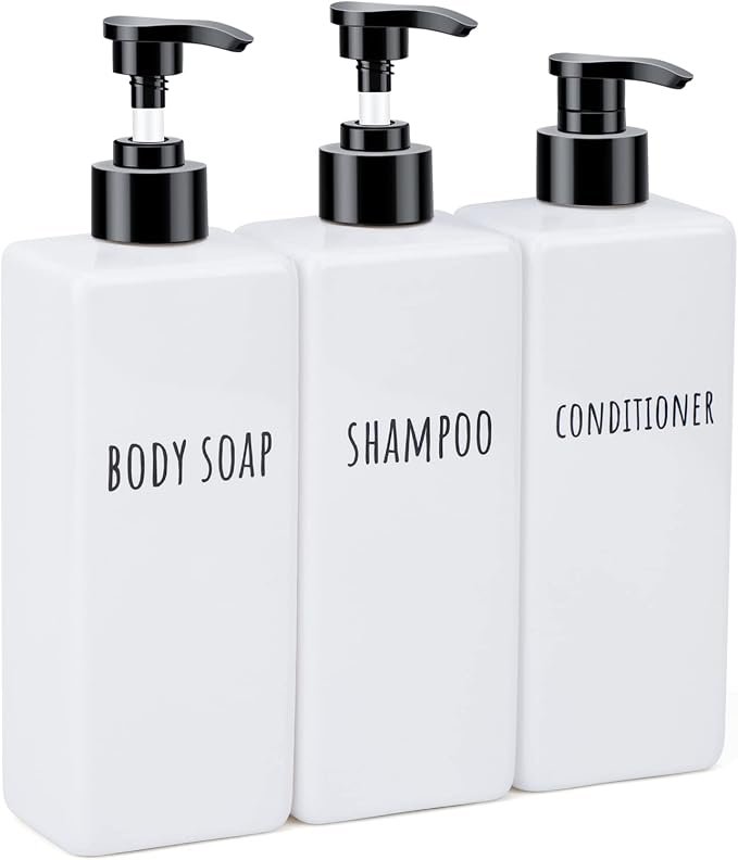 Segbeauty Plastic Soap Dispenser, 500ml Empty Square Pump Press Bottle Shower by Segbeauty
