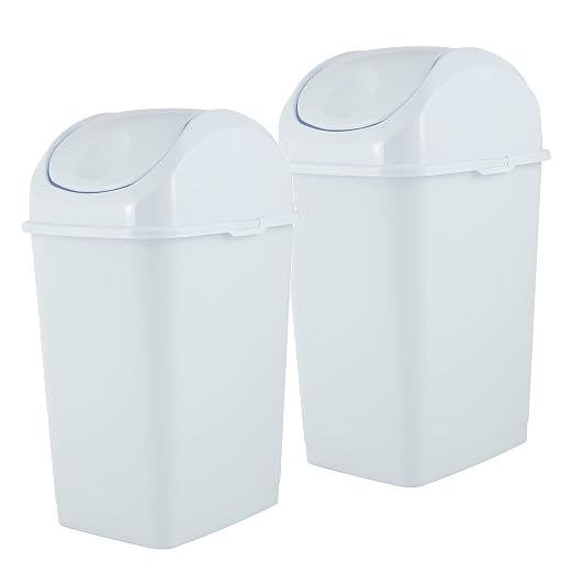 Superio Kitchen Trash Can with Swing Top Lid 9 Gallon Slim Waste Bin 37 Qt by Superio