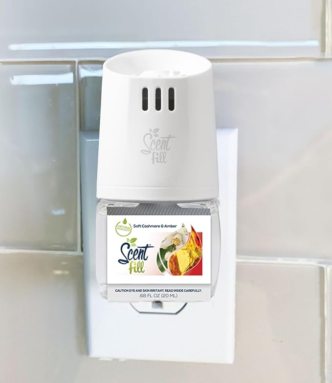 Scent Fill Soft Cashmere & Amber Plug in Air Freshener, 4 Scented Oil Refills - Image 2