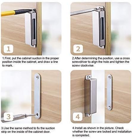 Mousike Cabinet Magnets 30lb Stainless Steel Magnetic Door Catch - Image 7