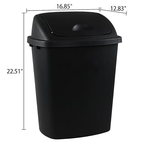 4 Pack Plastic Swing-Top Trash Can, 10 Gallon Plastic Kitchen Trash Can - Image 2