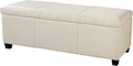 BELLEZE Storage Faux Leather Ottoman, 47 Inch Bench Bedroom Bench by BELLEZE