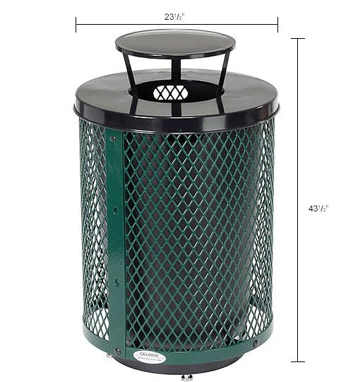 Global Industrial Outdoor Diamond Steel Trash Can - Image 9