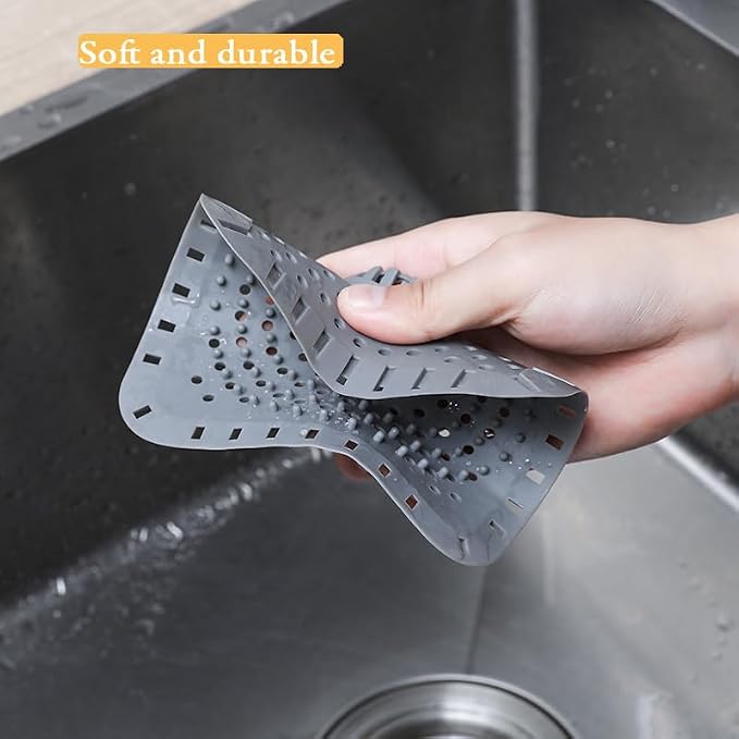 Drain Hair Catcher, Silicone Bathtub Drain Protector 2 PCS - Image 2