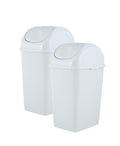 Superio Medium Trash Can with Lid 4.5 Gallon Plastic Swing Top Garbage Can Slim by Superio