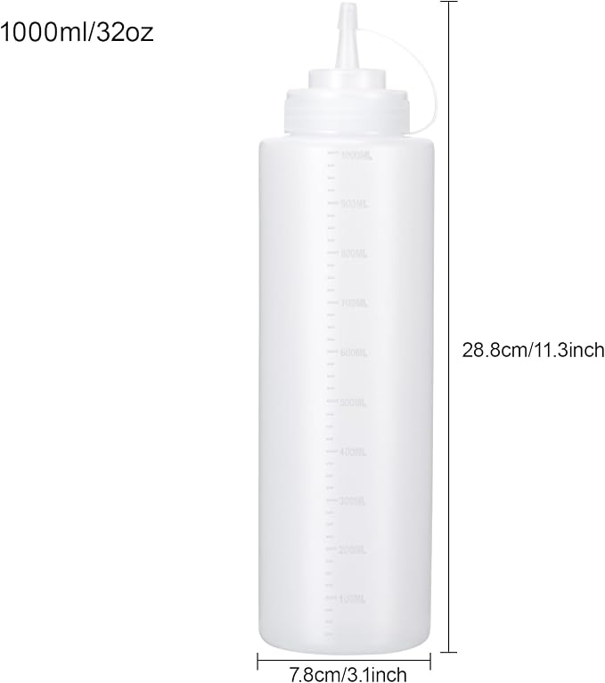 Condiment Squeeze Bottles Ketchup Dispenser, 4 Pack 32oz Squeeze Bottles - Image 2