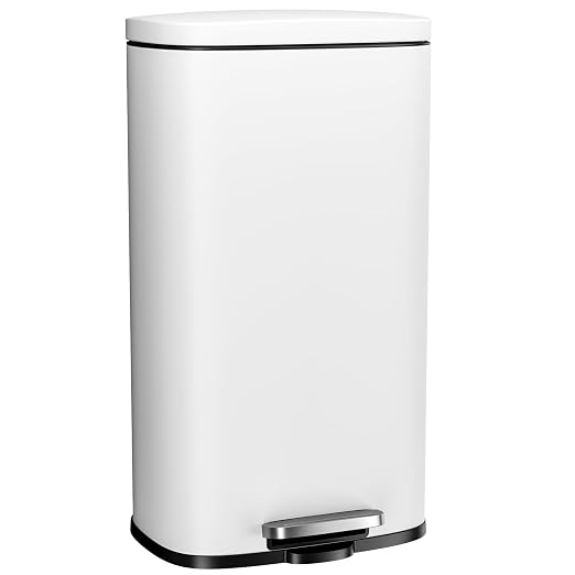 Arlopu 8 Gallon Step Trash Can, Stainless Steel Garbage Bin, Soft-Close Rubbish by Arlopu
