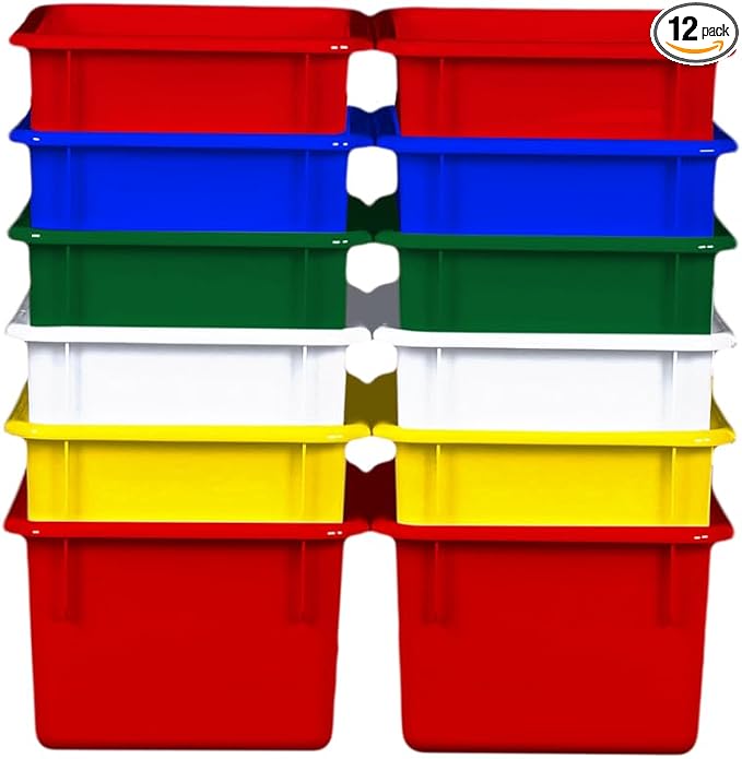 Wood Designs Cubby Storage Bin, Heavy Duty Plastic Containers by Unknown