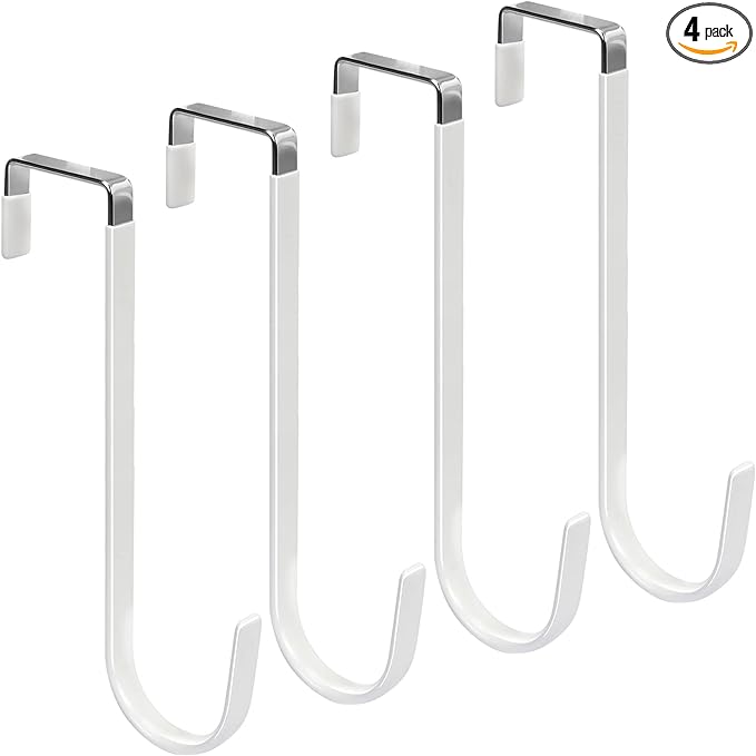 FYY Over The Door Hooks, 4 Pack Upgraded Long Door Hangers Hooks by FYY