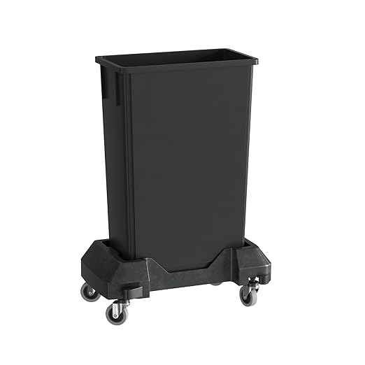 23 Gallon Black Slim Jim Trash Can by Krollen+Industrial