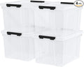 4 Pack Large Clear Plastic Storage Bins by Yesdate