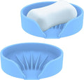Self Draining Soap Dish, Silicone Suction Cup Soap Holder Tray Savers Container by UltraKeno