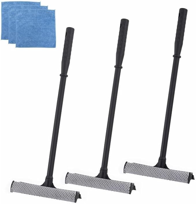 Matthew All Purpose Window Squeegee w/Premium Microfiber Cloth 3Pcs, Car by MATTHEWCLEANINGPRODUCTS