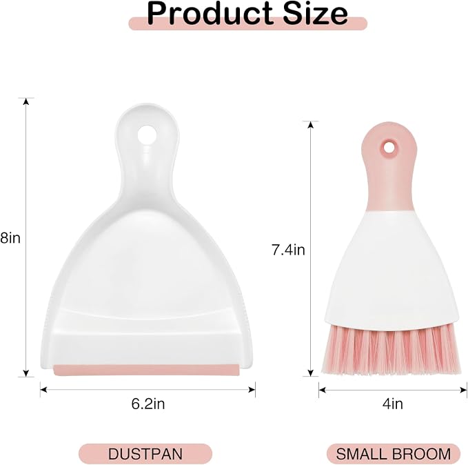 NACENA Mini Dustpan and Brush Set, Small Broom and Dustpan Set Dust Pan and - Image 2