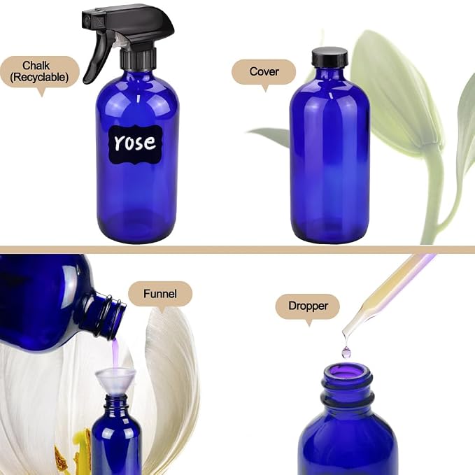 Glass Spray Bottle Kit×10, 9×10 ml Roller Bottles, Anti UV, Suitable - Image 3