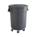 32 Gallon Gray Round Commercial Trash Can by Krollen+Industrial