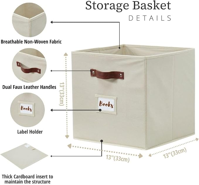 DECOMOMO Storage Cubes, Fabric Organizer Bins - Image 3