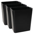 3-Pack Black 4.5 Gallon Plastic Trash Can Wastebasket, Garbage Container Bin by Minekkyes