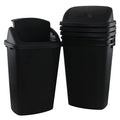 Zopnny 4-Pack Lidded Trash Can, 13 Gallon Black Plastic Garbage Bin by Zopnny