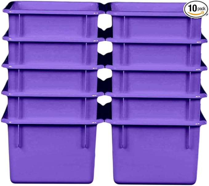Wood Designs Cubby Storage Bin, Heavy Duty Plastic Containers by Unknown