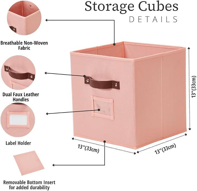 DECOMOMO Storage Cubes, Fabric Organizer Bins - Image 3