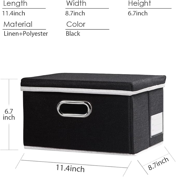 PRANDOM Storage Boxes with Lids Fabric Collapsible Storage Bins Organizer - Image 3