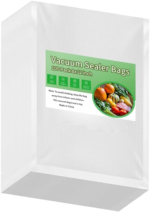 Premium Vacuum Sealer Bags 100 Quart 8" x 12", Pre-cut food saver bags by Unknown