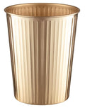 Monarch Abode Brushed Gold Handcrafted Ridge Embossed Metal Wastebasket by MonarchAbode