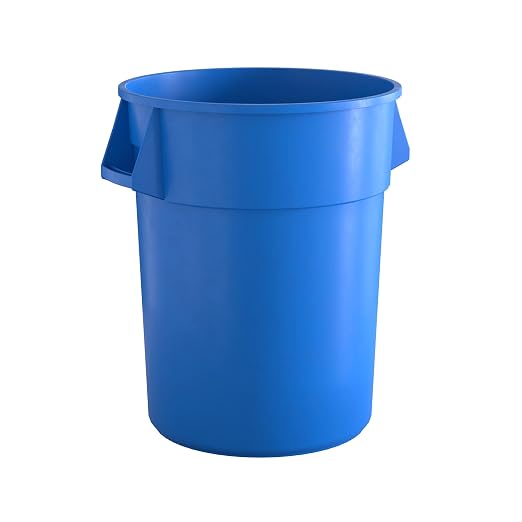55 Gallon Blue Round Commercial Trash Can by Krollen+Industrial