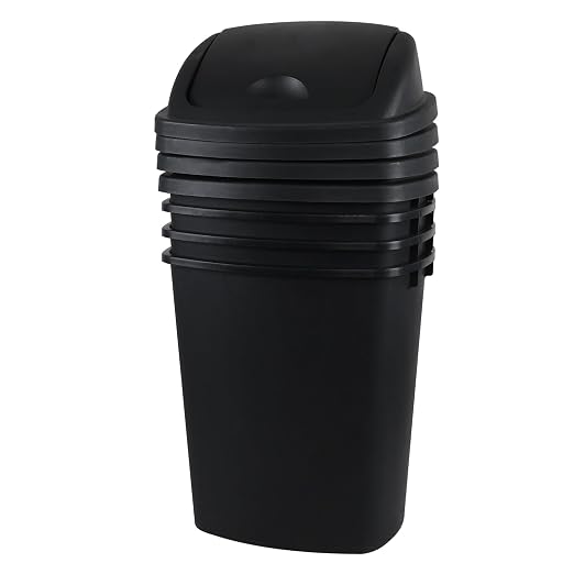 10 Gallon / 40 L Swing Lid Kitchen Trash Can, Classroom Garbage Bins, Plastic - Image 7
