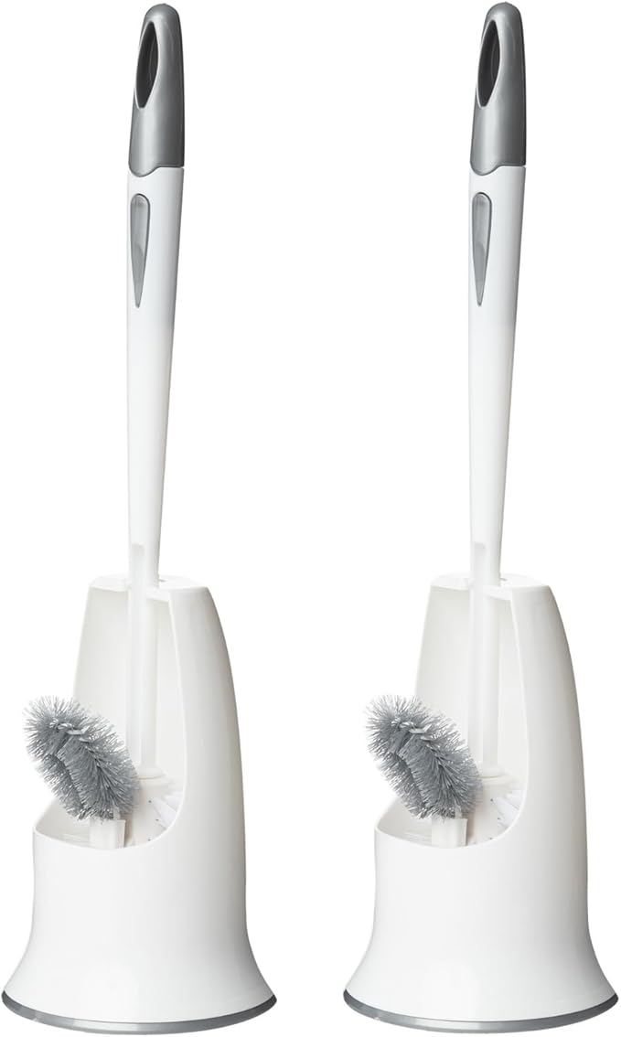 2 Pack Toilet Bowl Brush with Holder by Ryhiac
