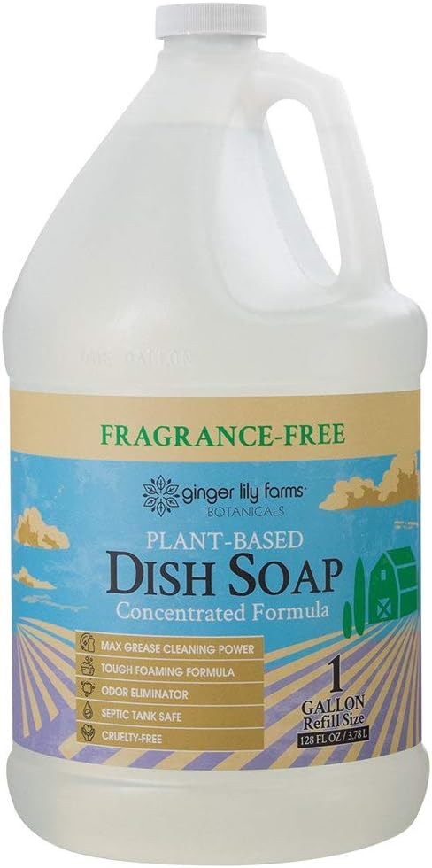 Ginger Lily Farms Botanicals Plant-Based Liquid Dish Soap, Concentrated Formula by GingerLilyFarms