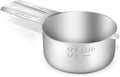 1PCS 1/2Cup Single Measuring Cup, Stainless Steel Measure Scoop, Metric and US by BERYLER