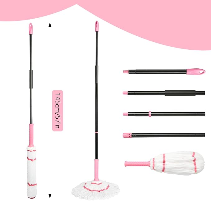 Self-Wringing Twist Mop for Floor Cleaning, 57” Long Handle Heavy Duty - Image 2
