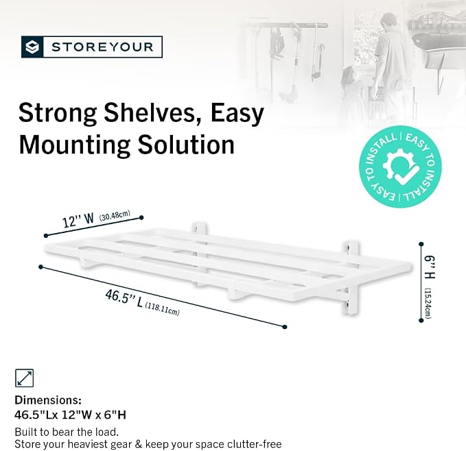StoreYourBoard 2-Pack Heavy Duty Wall Shelves – Wall-Mounted Garage Storage - Image 2