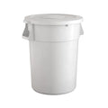 44 Gallon White Round Commercial Trash Can by Krollen+Industrial