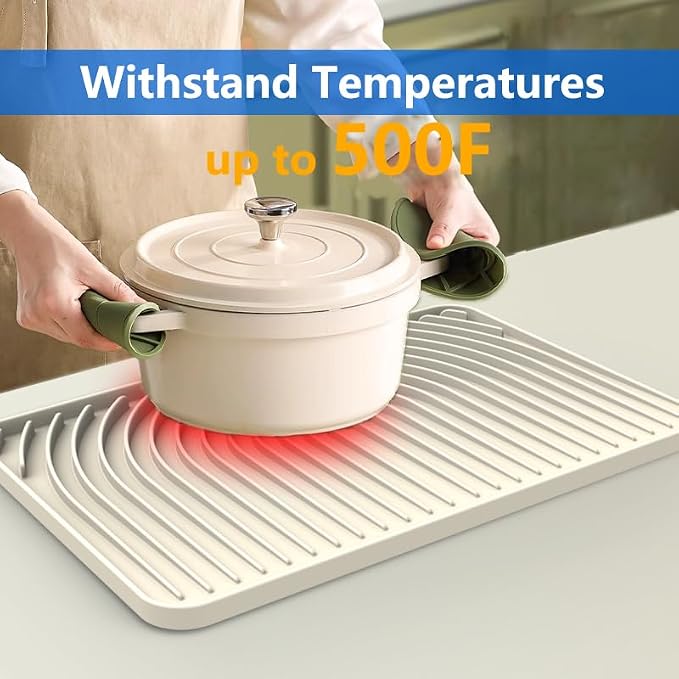 Dish Drying Matt for Kitchen Counter, Kitchen Dry Mats for Dishes Drying Pad - Image 7